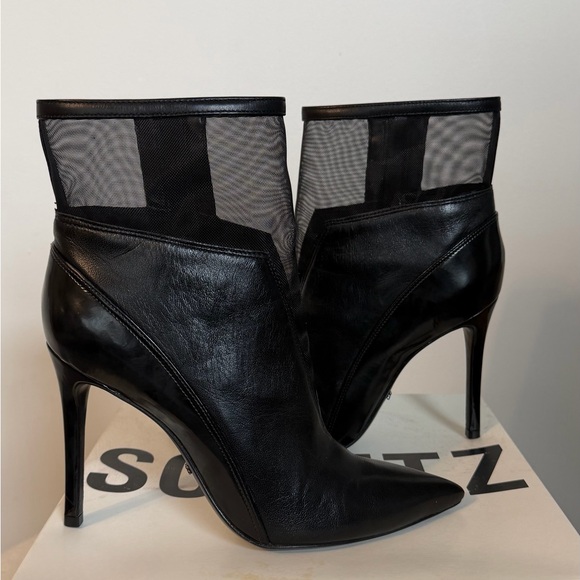 SCHUTZ Shoes - SCHUTZ Black Mesh Heeled Boots